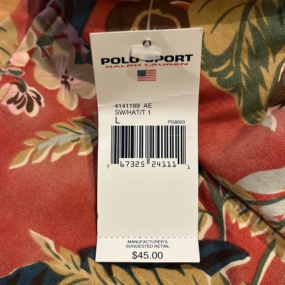 Men's Vintage Polo Sport Ralph Lauren Swim Trunks Shorts Foral Hawaiian - Picture 4 of 4